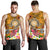 American Samoa Polynesian Men's Tank Top - Turtle Plumeria (Gold) Gold - Polynesian Pride