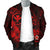 Polynesian Hawaii Kanaka Maoli Men's Bomber Jacket - Humpback Whale with Hibiscus (Red) - Polynesian Pride