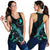 Yap Polynesian Women Tank Top - Turtle With Blooming Hibiscus Turquoise - Polynesian Pride