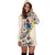 Cook Islands Hoodie Dress - Cook Islands Coat Of Arms & Beige Hibiscus - Polynesian Pride