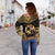 Tonga Polynesian Chief Women's Off Shoulder Sweater - Gold Version - Polynesian Pride