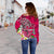 Polynesian Women's Off Shoulder Sweater - Turtle Plumeria Pink Color - Polynesian Pride