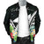 Tokelau Men's Bomber Jacket - Tokelau Caledonia Coat of Arms & Polynesian Tropical Flowers White - Polynesian Pride