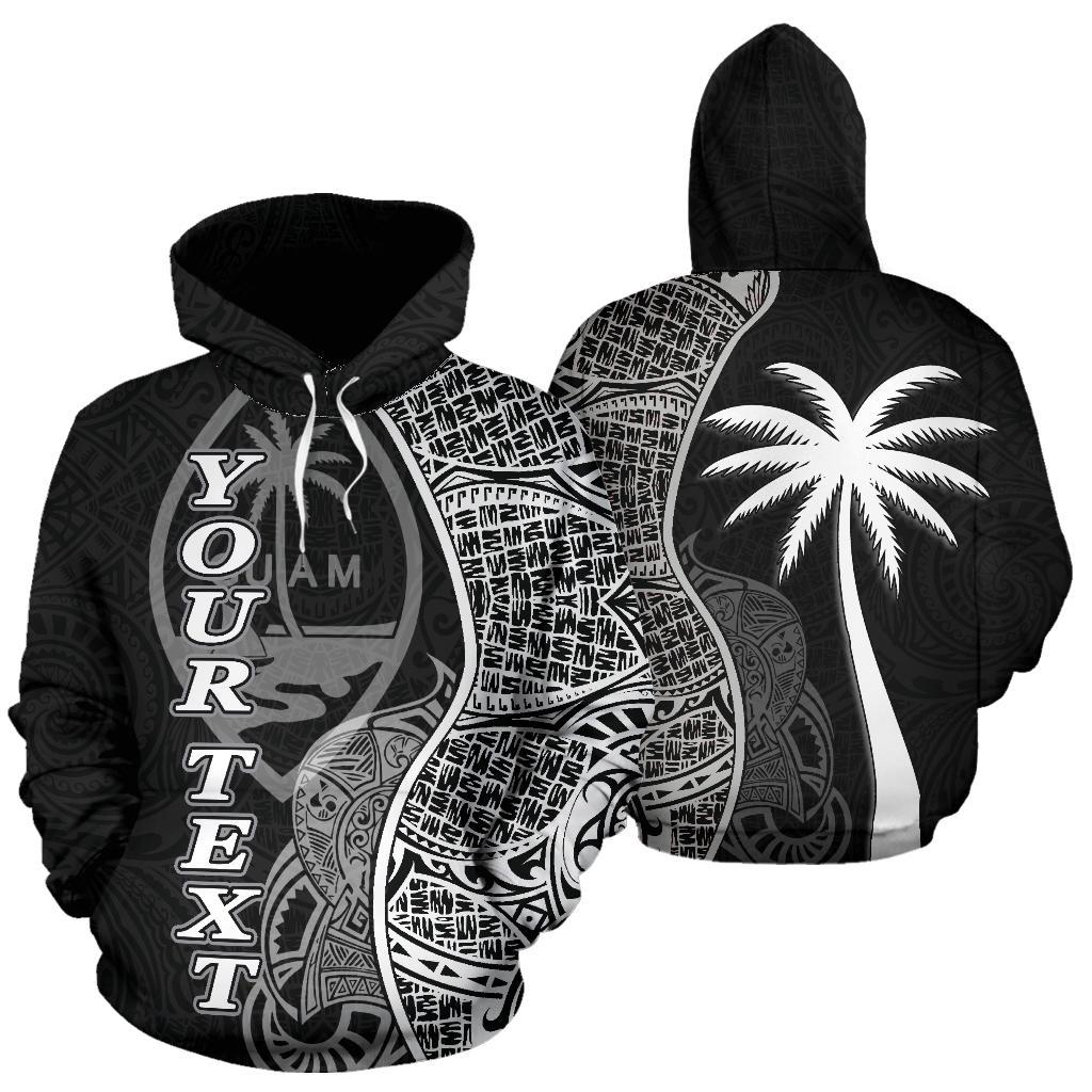 Guam Polynesian Custom Hoodie Coconut Black Unisex Black - Polynesian Pride