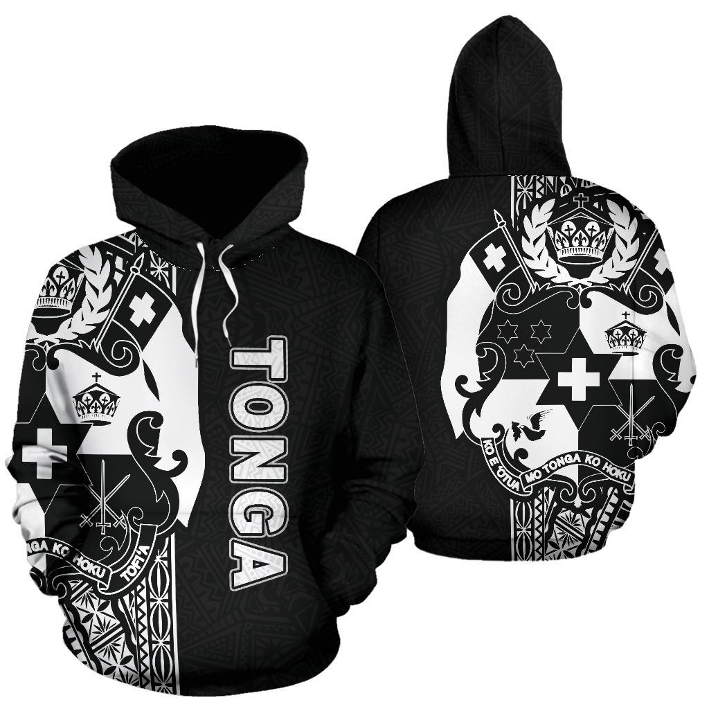 Tonga Polynesian Hoodie White Line Unisex White - Polynesian Pride