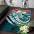 Fiji Polynesian Area Rug - Summer Plumeria (Turquoise) - Polynesian Pride