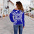 American Samoa Polynesian Shoulder Sweater Map Blue - Polynesian Pride