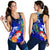 Custom Personalised Chuuk Women's Racerback Tank - Humpback Whale with Tropical Flowers (Blue) Blue - Polynesian Pride