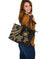 Samoa Polynesian Large Leather Tote Bag - Gold Tentacle Turtle - Polynesian Pride