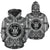 Niue ll Over Hoodie Niue Coat of rms Polynesian White Black - Polynesian Pride