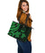 Marshall Islands Large Leather Tote Bag - Tentacle Turtle Green - Polynesian Pride