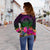 Palau Women's Off Shoulder Sweater - Summer Hibiscus - Polynesian Pride