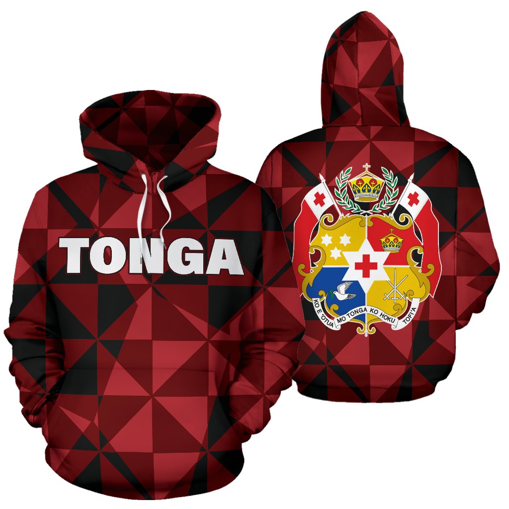 Tonga All Over Hoodie Pattern Style Unisex White - Polynesian Pride