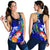 Cook Islands Custom Personalised Women's Racerback Tank - Humpback Whale with Tropical Flowers (Blue) - Polynesian Pride