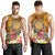 Tahiti Custom Personalised Men's Tank Top - Turtle Plumeria (Gold) Gold - Polynesian Pride