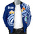 Guam Men's Bomber Jacket - Guam Seal Polynesian Patterns Plumeria (Blue) - Polynesian Pride