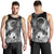 Cook Islands Men's Tank Top - Humpback Whale with Tropical Flowers (White) - Polynesian Pride