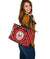 Tahiti Personalised Leather Tote Bag - Tahiti Seal In Polynesian Tattoo Style (Red) - Polynesian Pride