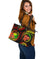 Samoa Polynesian Leather Tote Bag - Reggae Plumeria - Polynesian Pride