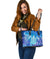 Personalized - Hawaii Turtle Jellyfish Coral Galaxy Small Leather Tote - Polynesian Pride