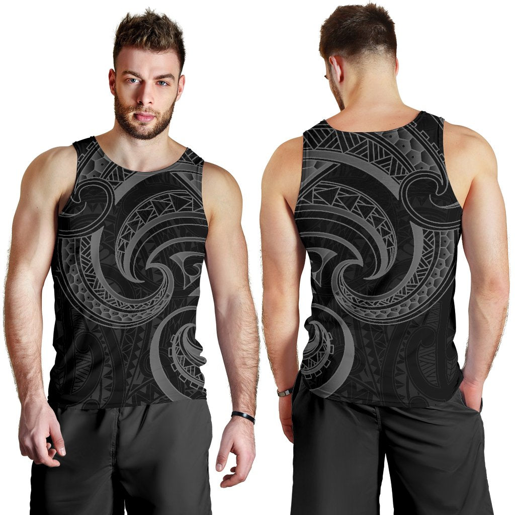 New Zealand Maori Mangopare Men Tank Top Polynesian - Black - Polynesian Pride