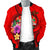 Fiji Polynesian Men's Bomber Jacket - Floral With Seal Red - Polynesian Pride