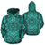 Hawaii Hoodie Polynesian Symmetry Turquoise Pullover - Polynesian Pride