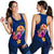 Tahiti Polynesian Women's Racerback Tank - Floral With Seal Blue Blue - Polynesian Pride