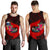 Samoa Men's Tank Top - Polynesian Hook And Hibiscus (Red) - Polynesian Pride