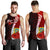 Tuvalu Polynesian Custom Personalised Men's Tank Top - Coat Of Arm With Hibiscus Red - Polynesian Pride