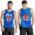 Blue Men Tank Top Fiji Rugby Polynesian Waves Style - Polynesian Pride