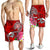 American Samoa Polynesian Men's Shorts - Turtle Plumeria (Red) - Polynesian Pride