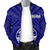 Guam Men's Bomber Jacket - Guam Seal With Polynesian Tattoo Style (Blue) - Polynesian Pride