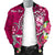 Guam Custom Personalised Men's Bomber Jacket - Turtle Plumeria (Pink) - Polynesian Pride