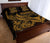 Hawaii Polynesian Quilt Bed Set - Gold Kanaka Maoli Tentacle Plumeria - Polynesian Pride