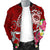 FSM Men;s Bomber Jacket - Turtle Plumeria (Red) - Polynesian Pride