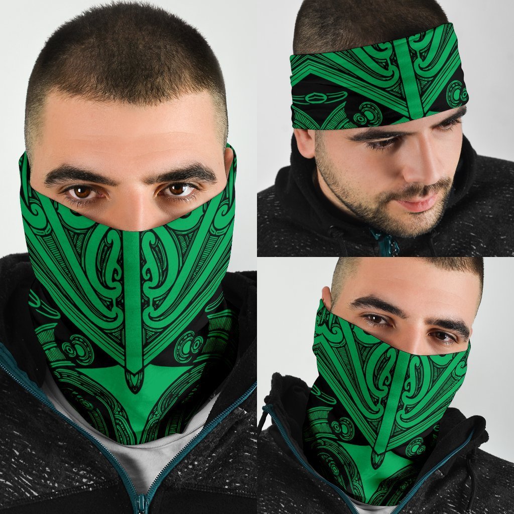 New Zealand Maori Koru Bandana 3 Pack - Green 3pcs package One Size - Polynesian Pride