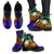 Nauru Custom Personalised Leather Boots - Rainbow Polynesian Pattern - Polynesian Pride