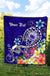 Samoa Custom Personalised Premium Quilt - Turtle Plumeria (Blue) - Polynesian Pride