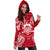 Tuvalu Polynesian Hoodie Dress Map Red White - Polynesian Pride