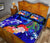 Polynesian Hawaii Quilt Bed Set - Kanaka Maoli Humpback Whale with Tropical Flowers (Blue) - Polynesian Pride