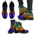 Kosrae Custom Personalised Leather Boots - Rainbow Polynesian Pattern - Polynesian Pride