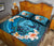 Niue Polynesian Quilt Bed Set - Blue Plumeria Animal Tattoo - Polynesian Pride