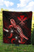 Hawaii Polynesian Premium Quilt - Turtle With Blooming Hibiscus Red - Polynesian Pride