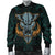 Hawaii Wild Boar Kamapua'a Men's Bomber Jacket - Turquoise - Hawaiian Mythology Style - Polynesian Pride