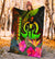 Vanuatu Polynesian Premium Blanket - Hibiscus and Banana Leaves - Polynesian Pride