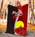 Palau Polynesian Premium Blanket - Coat Of Arm With Hibiscus - Polynesian Pride