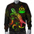 Vanuatu Polynesian Men's Bomber Jacket - Turtle With Blooming Hibiscus Reggae - Polynesian Pride