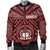 Samoa Men's Bomber Jacket - Samoa Seal In Polynesian Tattoo Style (Red) - Polynesian Pride