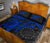 Cook Islands Polynesian Quilt Bed Set - Cook Islands Flag & Blue Turtle Hibiscus - Polynesian Pride